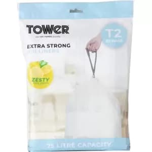 Tower 75L Lemon Scented x20 Bin Liners