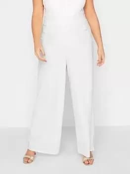Yours Curve Button Detail Trouser - White, Size 14, Women