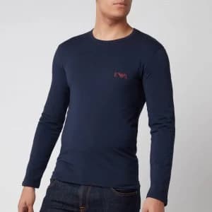 Emporio Armani Monogram Long Sleeve T-Shirt Navy Size L Men