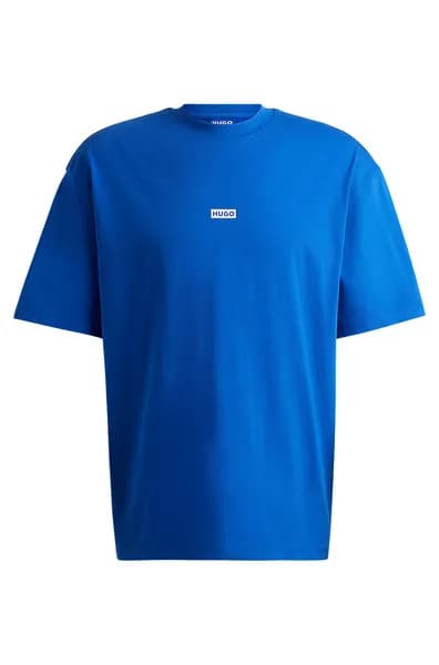 HUGO Blue Nalono Cotton T-Shirt - XL Blue Tops male 50509776-493 XL