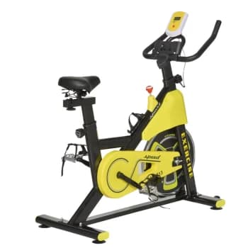 Homcom - Adjustable Resistance Exercise Bike w/ LCD Display Home Workout Yellow