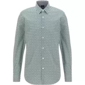 Boss Lukas Patterned Shirt Mens - Green