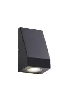 Integrated LED 1 Light Outdoor Wall Light Sanded Black Frosted IP44