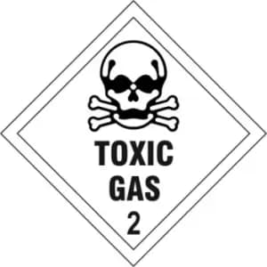 Toxic Gas 2 - Black & White Self Adhesive Vinyl Sign - Diamond Shape - 200 x 200mm