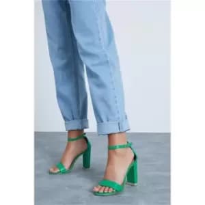 I Saw It First Green Block Heel Barely There Heeled Sandals - Green
