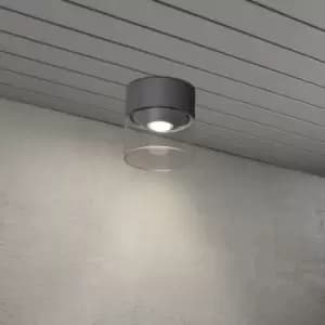 Varese Outdoor Modern Surface Mounted Ceiling Light Dark Grey LED 6W, IP54
