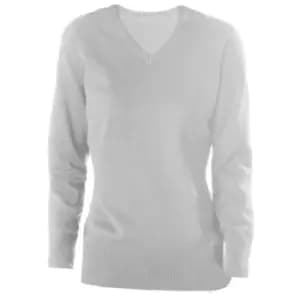 Kariban Womens/Ladies Cotton Acrylic V Neck Sweater (M) (Grey Melange)