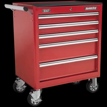 Sealey Superline Pro 5 Drawer Heavy Duty Roller Cabinet Red
