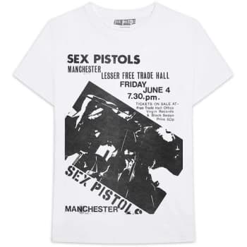 The Sex Pistols - Manchester Flyer Unisex Large T-Shirt - White