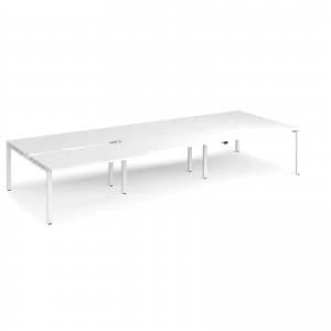 Adapt II Sliding top Triple Back to Back Desk s 4200mm x 1600mm - White