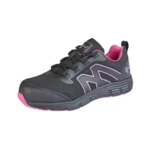 Grafters Womens/Ladies Safety Trainers (4 UK) (Black/Hot Pink)