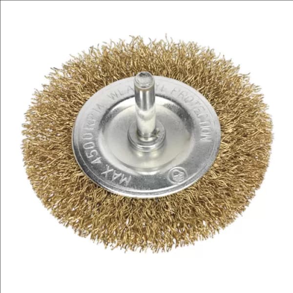 Genuine SEALEY SFB75 Flat Wire Brush Ø75mm with 6mm Shaft