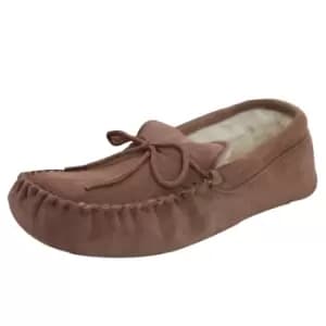 Eastern Counties Leather Unisex Wool-blend Soft Sole Moccasins (11 UK) (Camel)