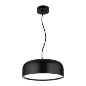 Independence 2 Light Dome Pendant Ceiling Light Metal, Matt Black Outside LED E27 - Merano