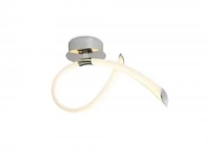 Semi Flush Ceiling Small Loop, 18W LED, 3000K, 1350lm, Polished Chrome, Frosted Acrylic