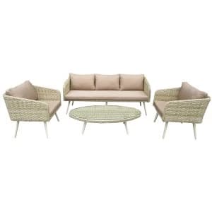 Charles Bentley Roma 5-Seater Rattan Lounge Set - Beige