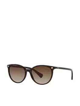 Ralph Lauren Round Sunglasses - Shiny Dark Havana, Brown, Women