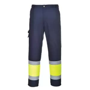 Portwest Hi Vis Two Tone Combat Trousers Yellow / Navy Extra Large 32"