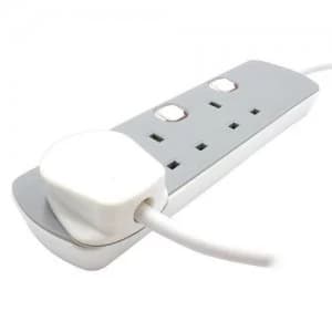 Pro-Elec 3 Gang Switched Grey Extension Lead - 2 Meter