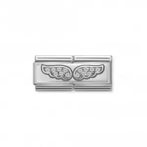 Nomination Composable Classic Double Zirconia Angel Wings Link 330732/01