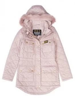 Barbour International Girls Enduro Quilt Coat - Rose