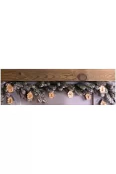 Battery Powered Christmas Wooden House Light String