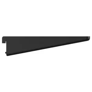 Twin Slot Matt Black Shelf Bracket - 220mm