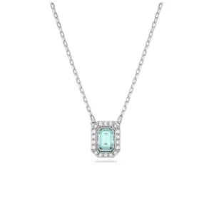 Millenia Octagon Cut Blue Rhodium Plated Necklace 5640289