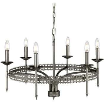 Elstead - Crown - 6 Light Chandelier Iron Finish, E14