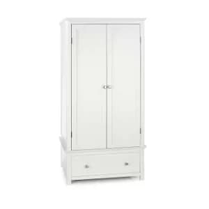 Nairn White 2 Door 1 Drawer Wardrobe, white