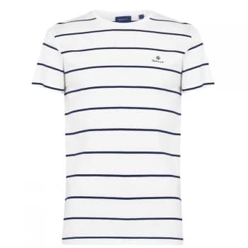 Gant Bret Stripe T Shirt - Eggshell 113