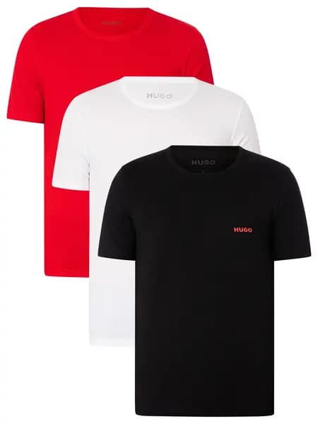 HUGO 3 Pack Lounge T-Shirts Black/Red/White M