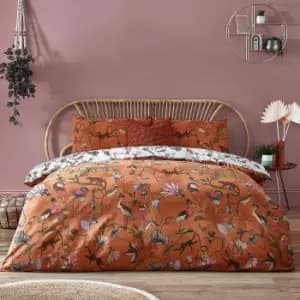 Furn. Wildings Warm Sienna Duvet Cover and Pillowcase Set Orange/Pink/White