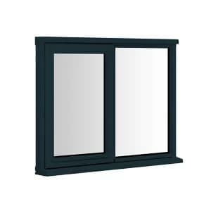 Clear Double Glazed Anthracite Grey Timber Side & Top Hung Window, (H)1195mm (W)1795mm