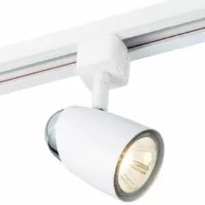 Loops - Adjustable Tilt Ceiling Track Spotlight Gloss White 50W Max GU10 Lamp Downlight