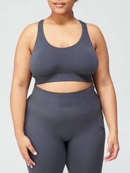 adidas Plus Seamless Aeroknit Medium Support Bra - Dark Grey, Size 1X, Women