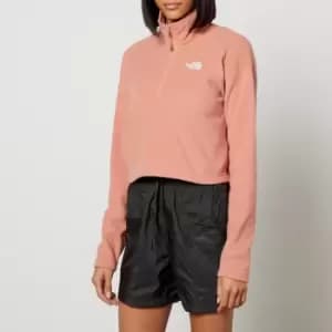 The North Face Womens 100 Glacier Cropped 1/4 Zip Fleece - Rose Dawn - M