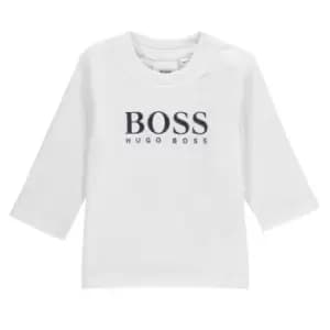 Boss Big Logo Long Sleeve T-Shirt Baby Boys - White