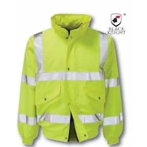 Black Knight Large Valiant High Visibility Bomber Jacket - Yellow