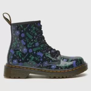 Dr Martens Black And Blue 1460 Mystic Garden Girls Junior Boots
