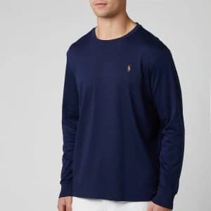 Polo Ralph Lauren Mens Custom Slim Fit Long Sleeve T-Shirt - French Navy - L