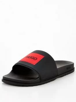 Hugo Boss Match Red Path Logo Slide Black Size 10 Men