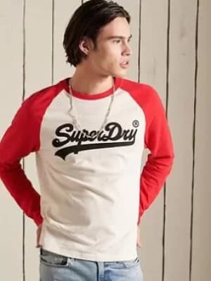 Superdry Vl Ac Raglan Ls Top, Oatmeal, Size S, Men