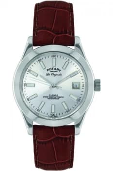 Rotary GS08150-06-X Mens Verbier Automatic Brown Leather Strap W Colour - Silver
