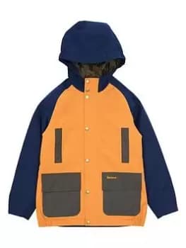 Barbour Boys Hooded Bedale Showerproof Colourblock Jacket - Golden Oak