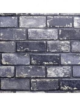 Arthouse Peel & Stick Metallic Brick Navy/Gold