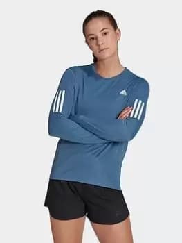 adidas Own The Run Long Sleeve Tee, Grey, Size XS, Women