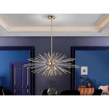 Schuller Evasion - Dimmable Pendant Light Spherical, Shiny Gold -Amber, Remote Control, 9x G9