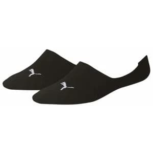 Puma Invisible Footie Socks UK size 6-8 Black 2 Pack