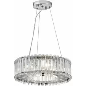 Loops - 6 Bulb Ceiling Pendant Light Fitting Chrome LED G9 3.5W Bulb